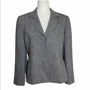 Coldwater Creek Wool Blazer Classic Black Tweed Blend Size 10